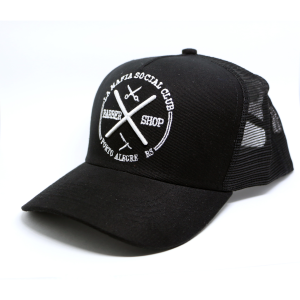 Boné  Trucker Preto Elemento Branco