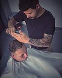 Corte + barboterapia (navalha, tolha quente+esfoliante)