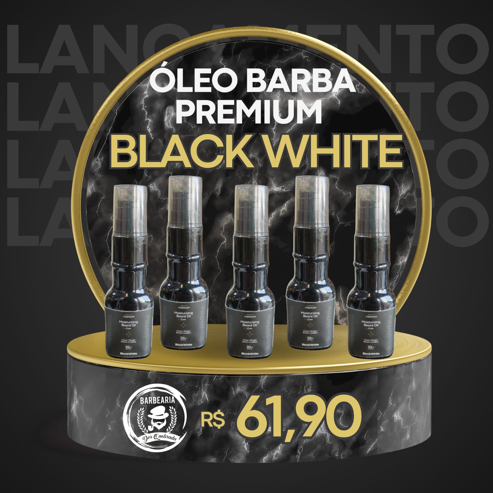 Óleo de barba Premium Black White 