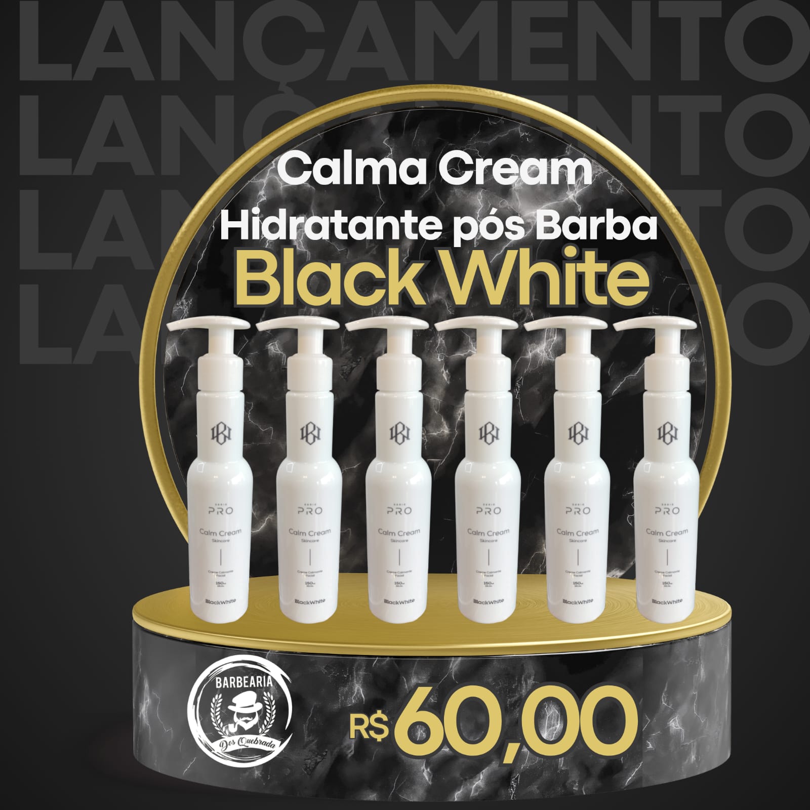 Calm Cream Hidratante Pós Barba Premium 150 ml - Black White
