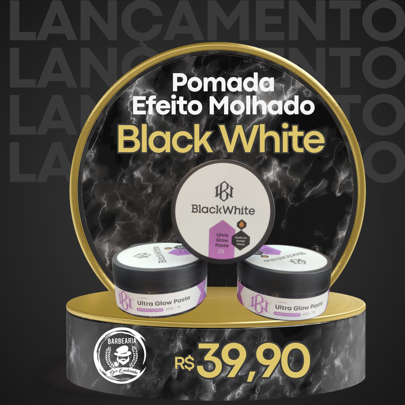 Pomada Efeito Molhado - Black White