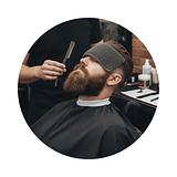 Cabelo + Barba Toalha Quente + Sobrancelha + Nariz e Ouvido (Cera)